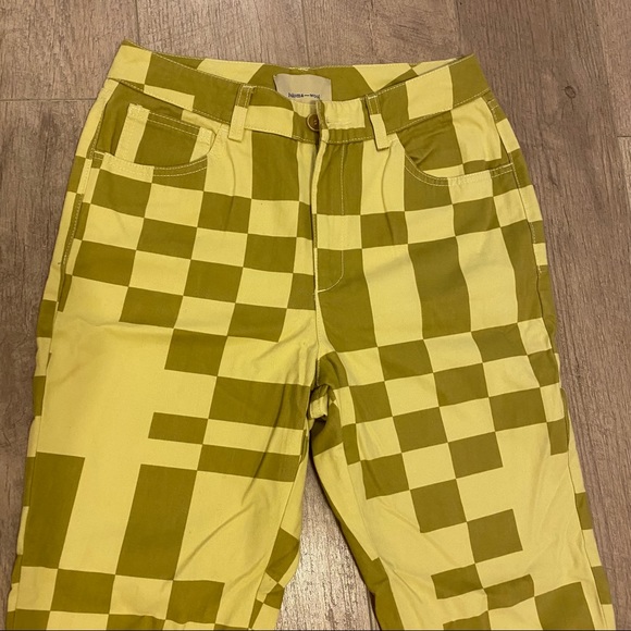 Paloma Wool yellow and green checker Jump pants - Picture 6 of 8